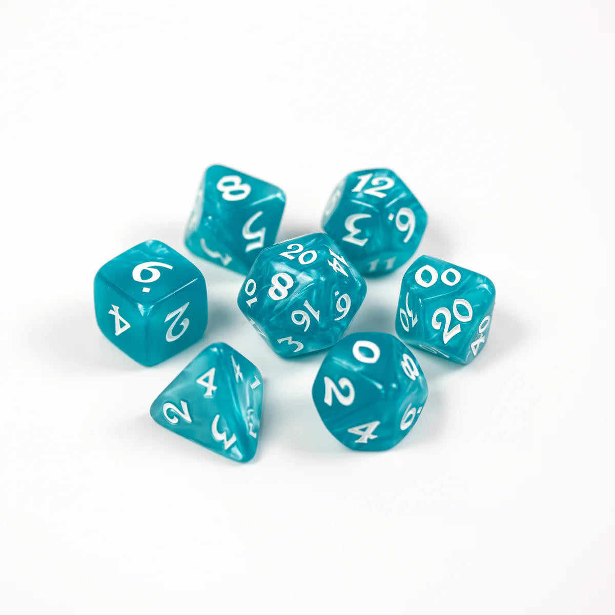 Die Hard Dice Teal with White RPG Set